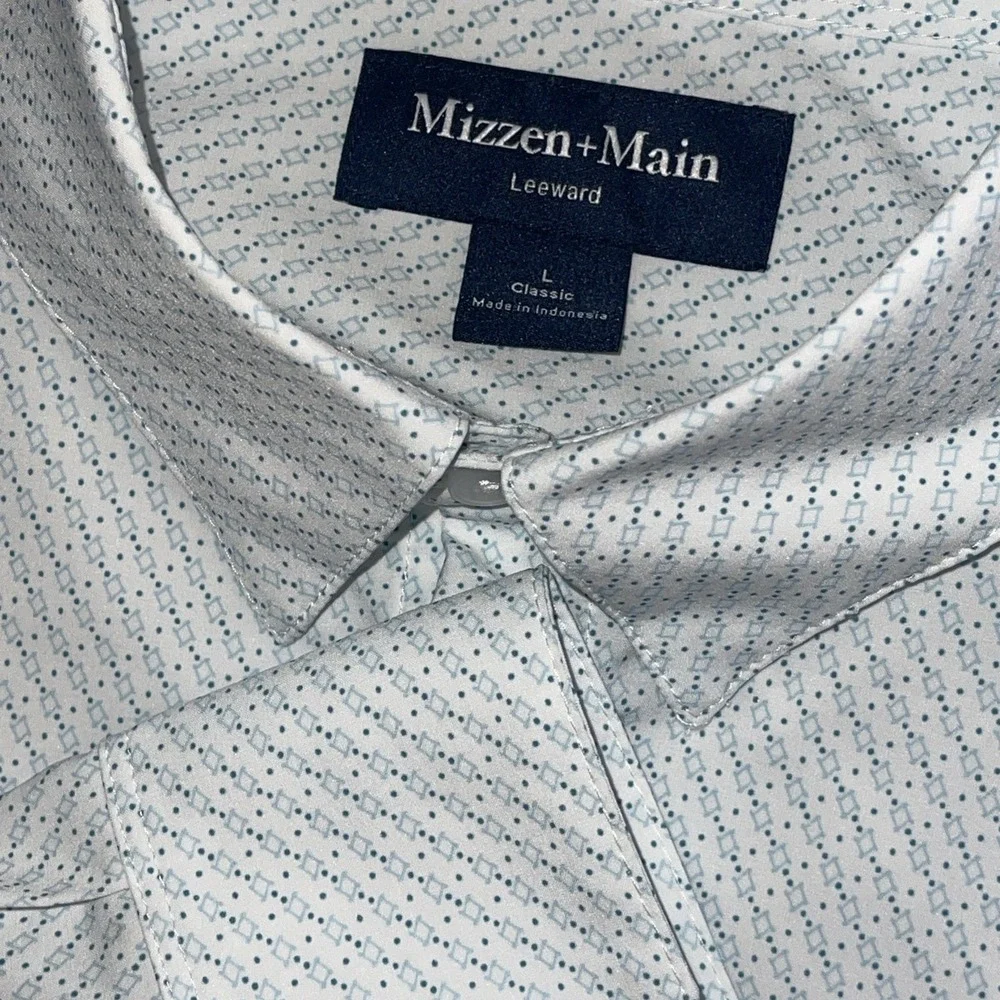 Mizzen + Main Leeward Antimicrobial Performance Silvadur Shirt Men L Classic - Picture 7 of 8